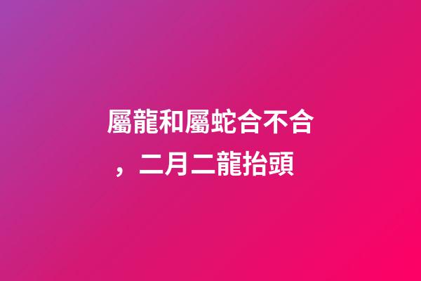 屬龍和屬蛇合不合，二月二龍抬頭-第1張-觀點-玄機派